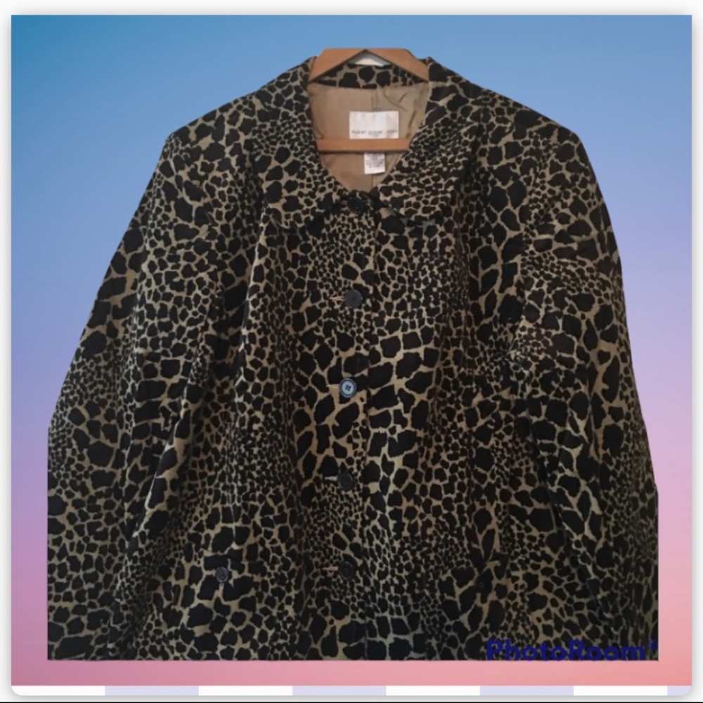 JACKET WOMENS 2X CORDUROY SUSAN GRAVER BROWN ANML